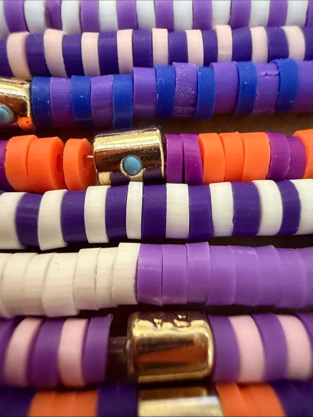 Roxanne Assoulin Purple Stretch Therapy Bracelet Set of 10 NEW